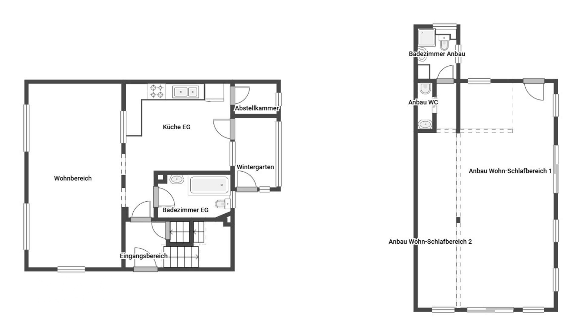 Grundriss EG und Anbau